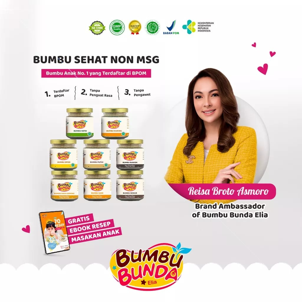 Bumbu Bunda Elia BPOM Bumbu Non MSG / Bumbu MPASI / Kaldu / Bumbu Putih/ Bumbu Kuning / Salted Egg