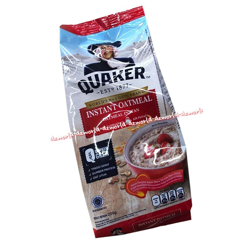 Quaker Instant 200gr Oatmeal Instan Kuarker Kuaker Sereal Tepung Bubuk Instan Oat Meal Kemasan Pouch