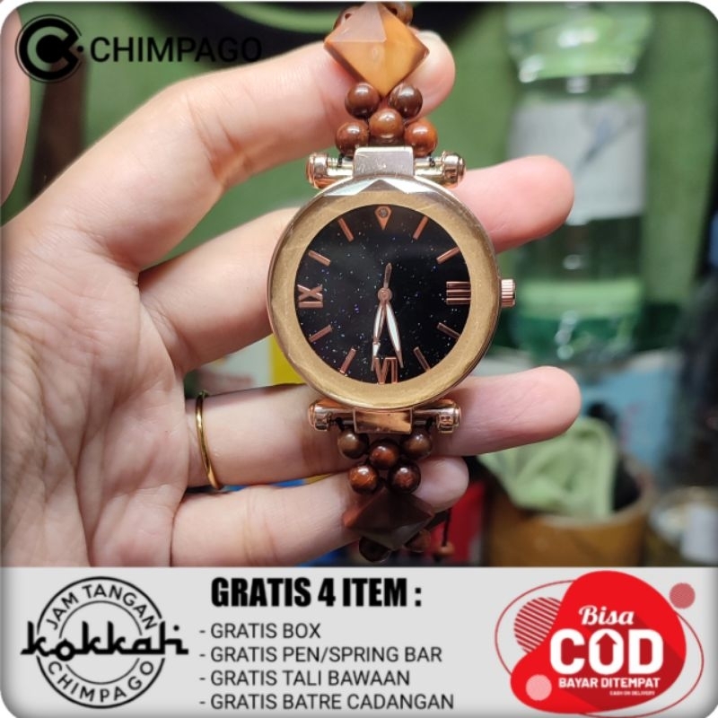 Jam tangan wanita tali kokka polosan