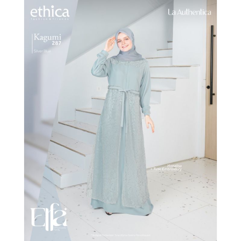 Couple Ethica 170 Silver Blue Gamis Kagumi 287 Koko Kahfi 277