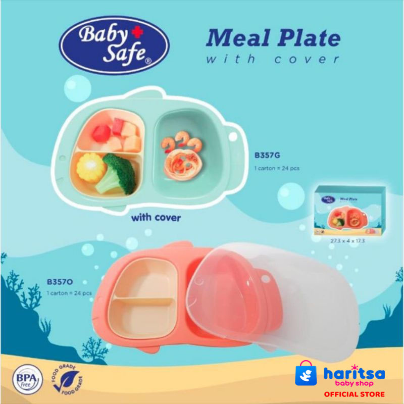 B357G/O Baby Safe Meal Plate with Cover