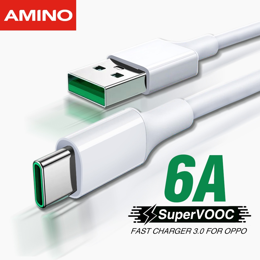 OPPO Kabel Data 6A USB TO TYPE - C Kabel Fast Charging Quick Charger / Support VOOC 1.0 / 2.0 / 3.0 / 4.0 / SuperVOOC / SuperVOOC 2.0 1M OP60 PROMO SEN