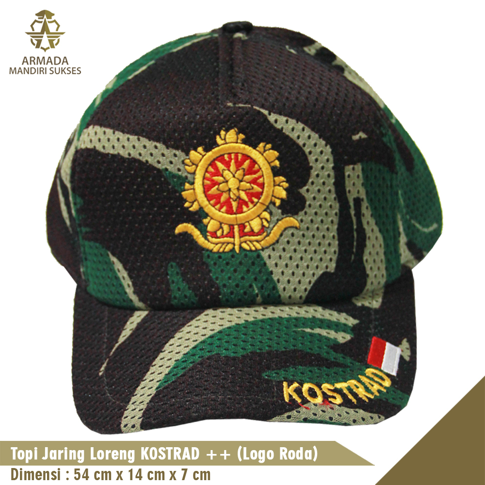 Topi Jaring Kostrad Loreng Logo - Topi Kostrad Loreng