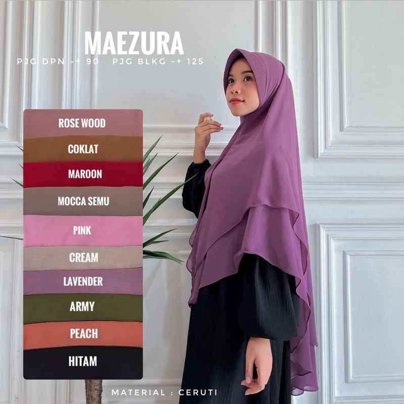 MAEZURA HIJAB CERUTI DUA LAYER SYARI