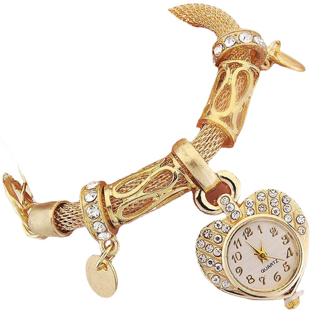 JAM TANGAN WANITA PREMIUM RANTAI GELANG PESTA ELEGANT GOLD DIAMETER KECIL EMAS JAM126G1 MEWAH MURAH 