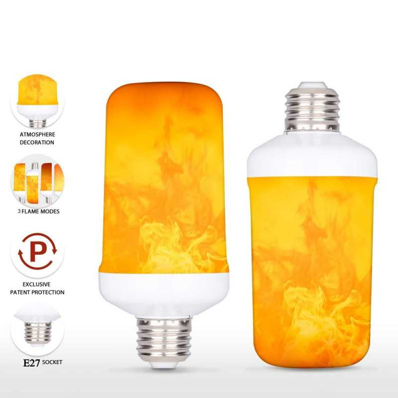 Lampu Bohlam LED Flickering Flame E27 Orange Light 3W Lampu Hias Desain Efek Api Port USB Komponen Berkualitas