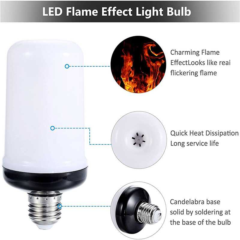 Lampu Bohlam LED Flickering Flame E27 Orange Light 3W Lampu Hias Desain Efek Api Port USB Komponen Berkualitas