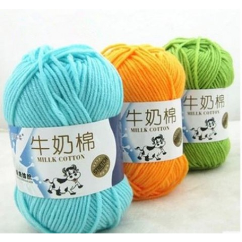 50gram Benang Rajut Katun Susu 5 Ply Strands Soft Milk Cotton Sulam Crochet Baby Wool Kids Handmade Handcraft DIY