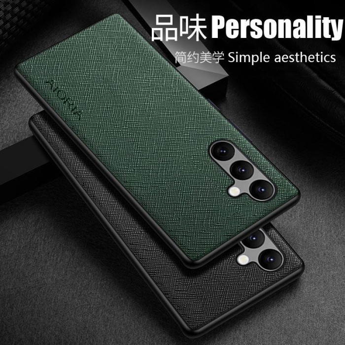 SAMSUNG A13 4G / A24 / A23 SOFTCASE CANVAS CROSS PATTERN AIORIA ORIGINAL COVER SOFT CASE SILICONE - BLACK