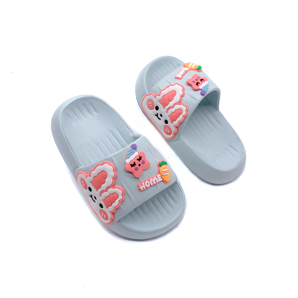 Sandal Selop Anak Perempuan Tebal Bahan Karet Simple Motif  Kelinci Lucu Kekinian