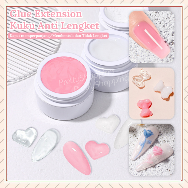 Pretty Monja Nail Art Extension 15ml Anti Lengket/Sina Uv Nail Gel Builder /Gel Extention Sina/Gel Extention Sina/Solid Extension Nail Gel Hard Gel Builder/ 3D Gel/Multifungsi Gel