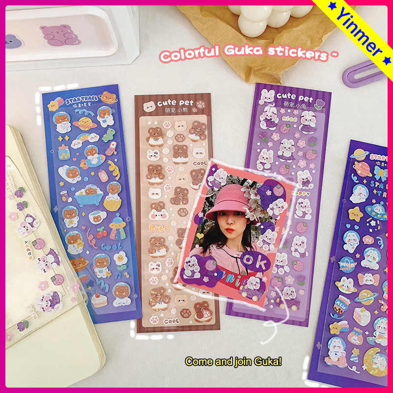 

COD✨ Sticker Aesthetic Lucu Motif Kartun Korea Anti Air Dekorasi DIY Diary Scrapbook Impor /Stiker Pita Mengkilap / Stiker Dekorasi Buku Harian DIY -Yinmer