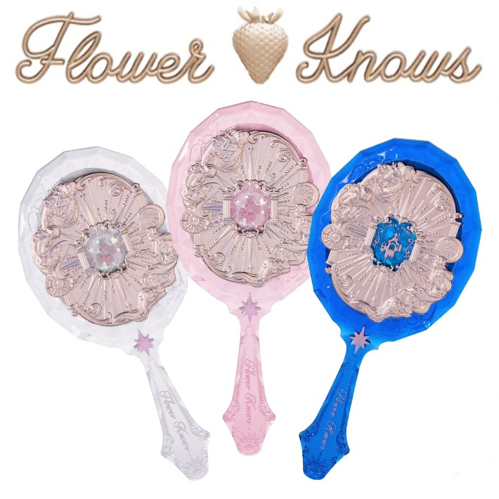 FLOWER KNOWS Moonlight Mermaid Hand Mirror (Kaca / Cermin Rias / Makeup) PEARL / PINK / BLUE FLOWER 