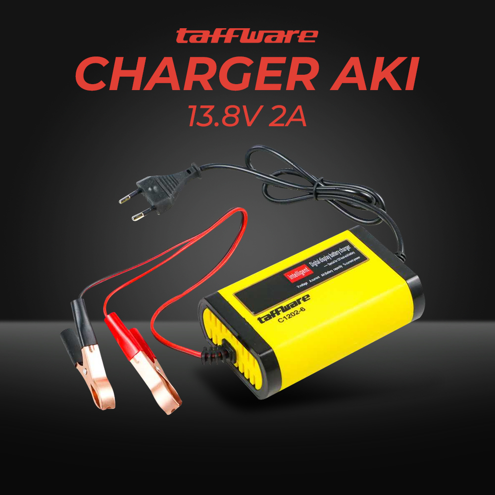 Taffware Charger Baterai Aki Mobil Motor LCD 13.8V 2A - C1202-6