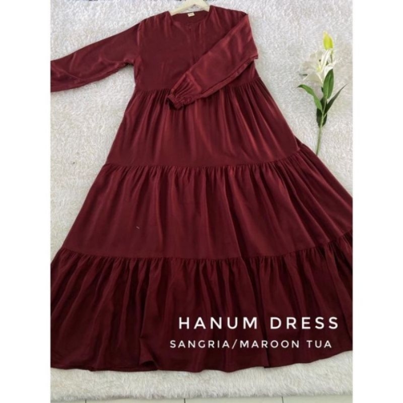 RIHANA | HANUM DRESS/ HANUM MIDI DRESS/ HANUM GAMIS DRESS/ BAJU WANITA/ BAJU TERBARU/ BAJU MUSLIMAH/ GAMIS KEKINIAN/ PAKAIAN KEKINIAN/ GAMIS RAYON/ DRESS RAYON/ DRESS HANUM/ DRESS RAMPEL/ DRESS SUSUN/ GAMIS CANDA/ DRESS RAYON PREMIUM-Maroon