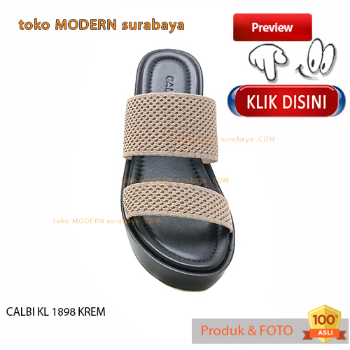 Sandal wanita casual sandal slide wedges tinggi CALBI KL 1898