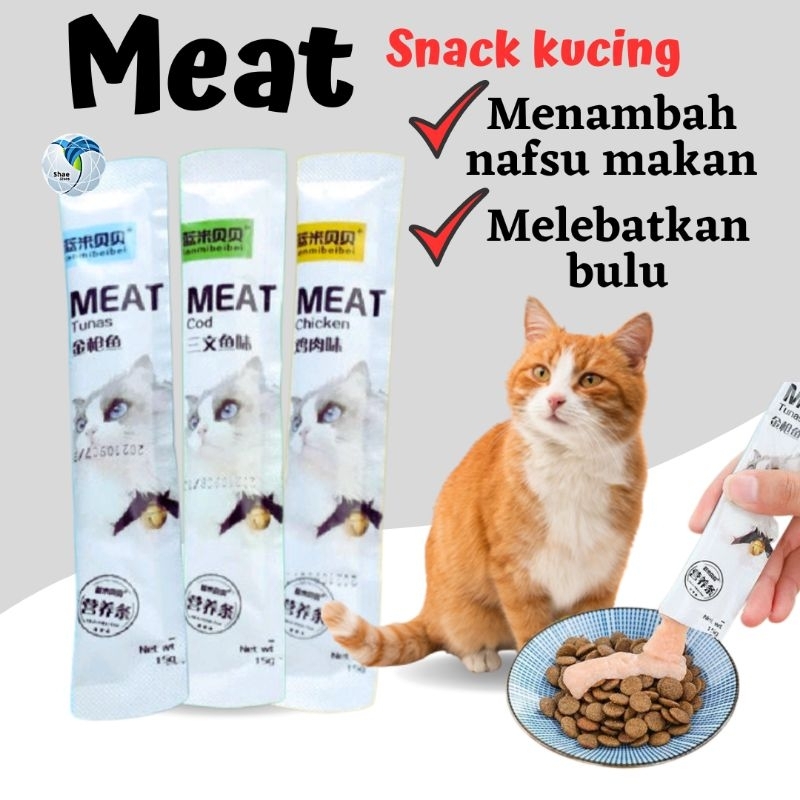 MEAT Snack kucing Vitamin Kucing Melebatkan Bulu dan Menggemukan Kucing Makanan Kucing Shaestore15