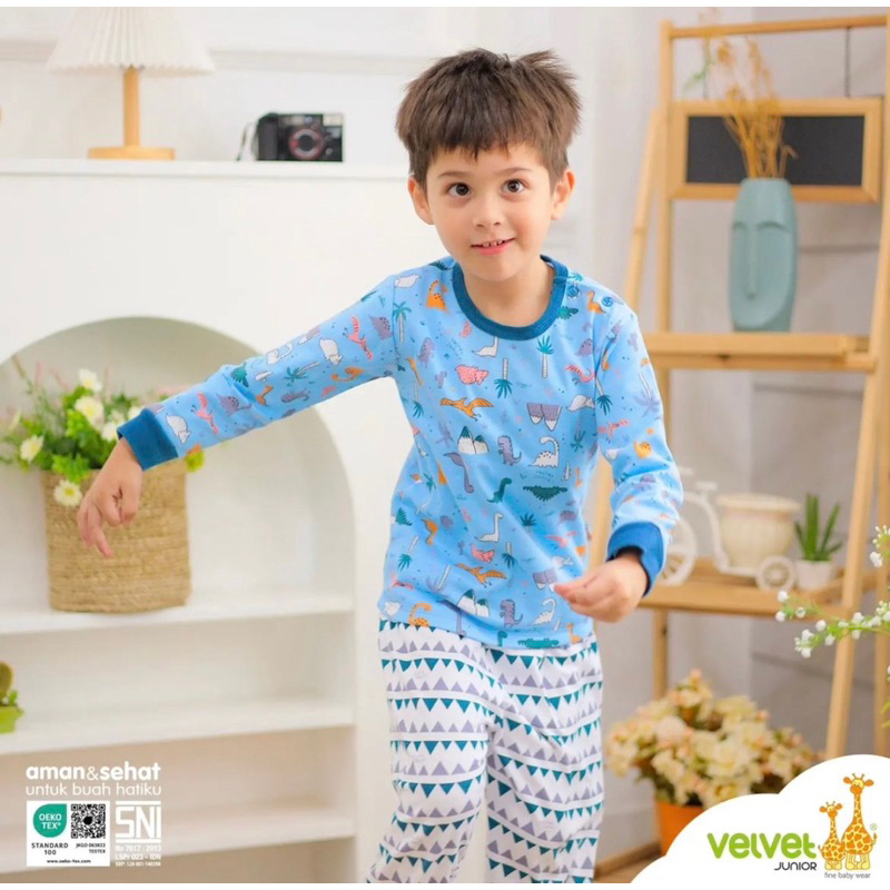 Velvet Junior GREAT ADVENTURE Piyama - Velvet Piyama Anak 7 -10 Tahun/Setelan piyama anak/piyama bayi-VELVET MOTIF NORTHERN