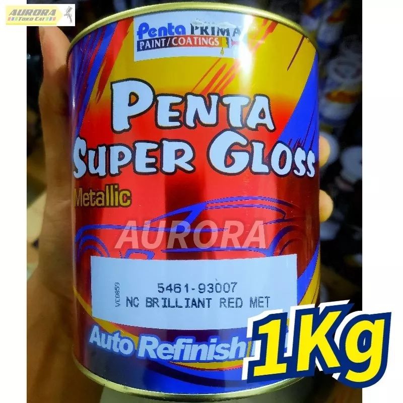 Penta Super Gloss NC Brilliant Red Met 1Kg Cat Merah Metalik / Duco Duko Sepeda Motor Mobil Semprot 