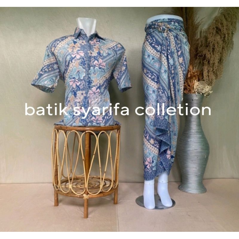 BATIK COUPLE // KEMEJA BATIK PENDEK / ROK LILIT / ROK LILIT BATIK / KEMEJA BATIK