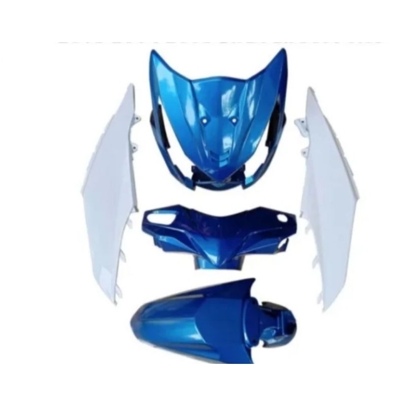 Cover full set bodi part motor beat fi lama stater kasar biru putih 2013-2014 polos