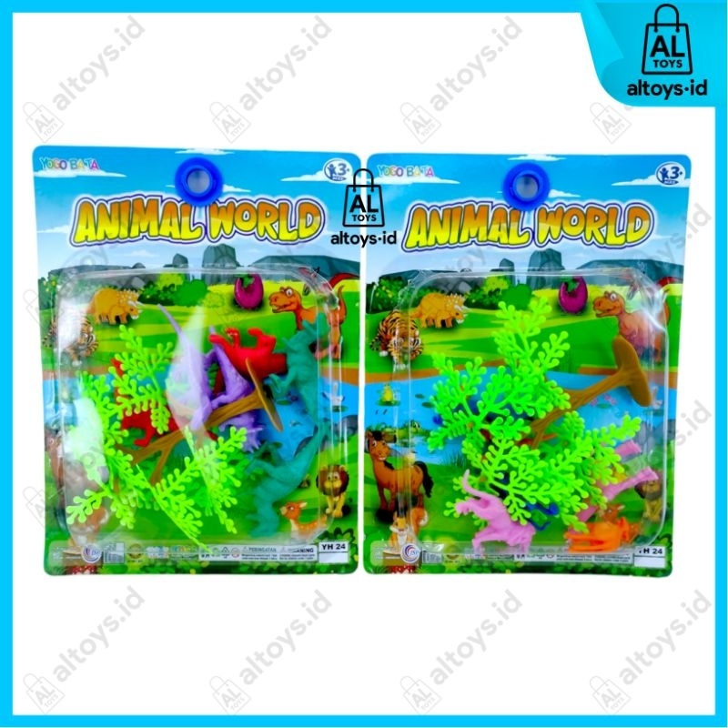 Wild Animal Set Mainan Hewan Hutan Set 12 Jenis Beruang / Gorila / Singa / Jerapah / Unta / Kuda Nil Mainan Hewan Karet Set