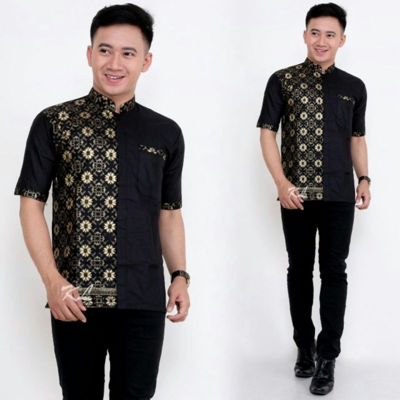 HEM BATIK PRIA LENGAN PENDEK KEMEJA PRIA