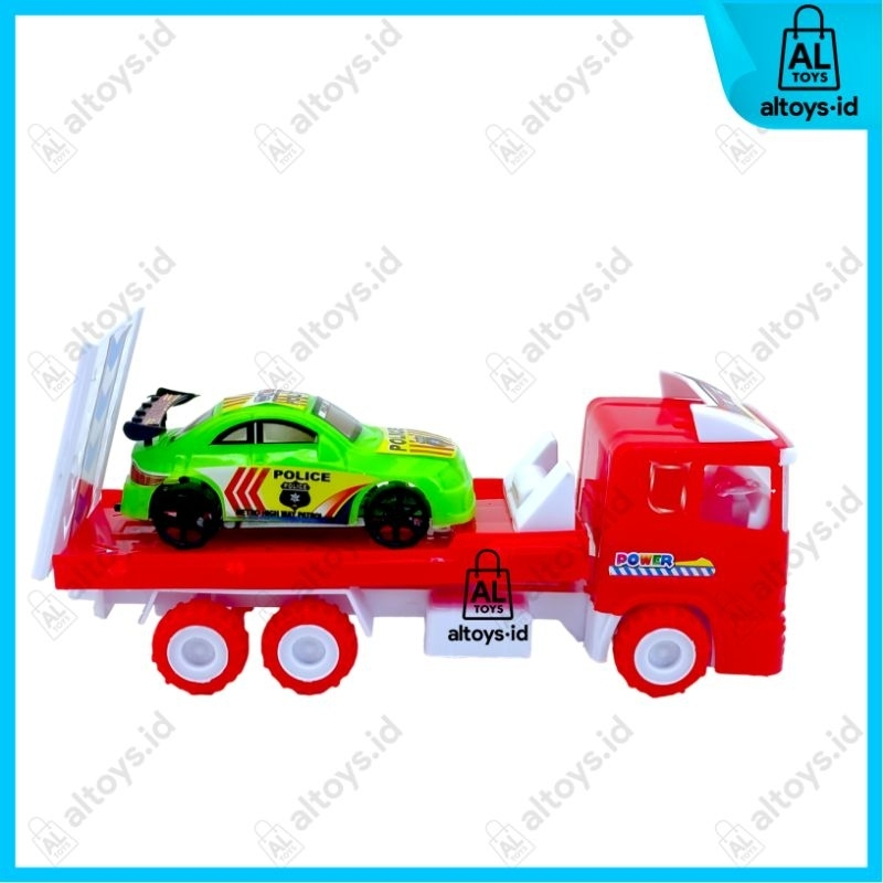 Mainan Mobil Truk Trailer Angkut Isi 5 Sedan / Truck Konstruksi Mainan Mobil Mobilan Truk Kontainer / Mainan Truk Isi Mobil Murah