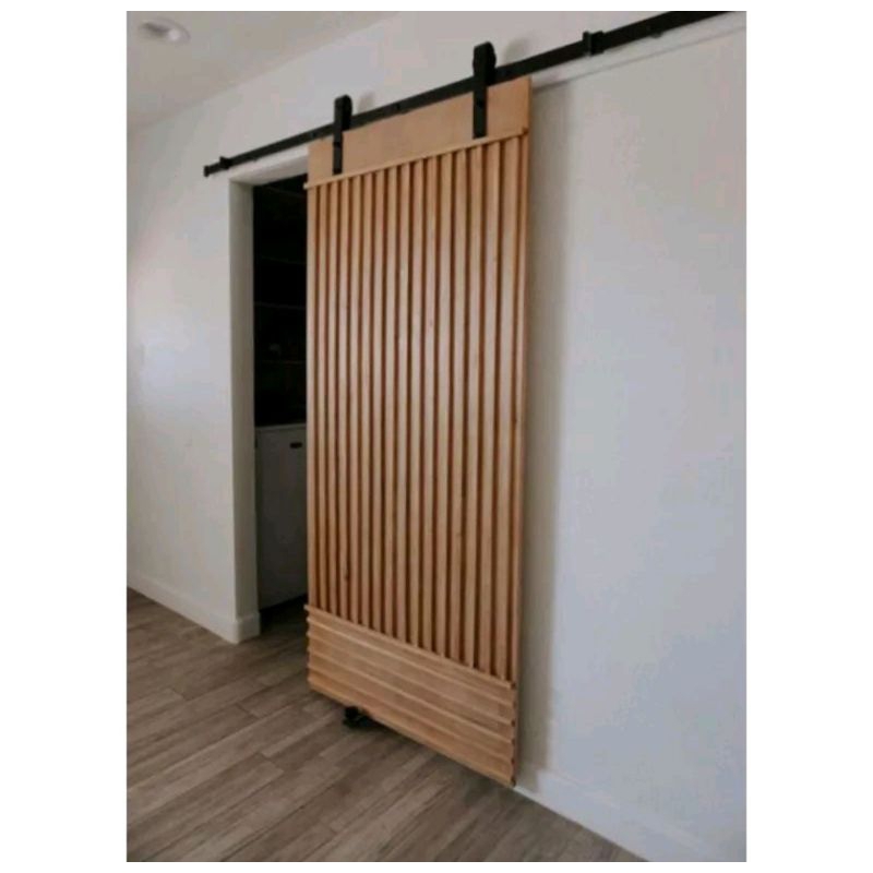 Pintu  geser kayu jati