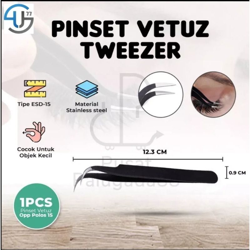 US376 Pinset Eyelash Extension Vape Koil Kapas Kecantikan Kesehatan Vetus Tweezer By Toko Haji Usman