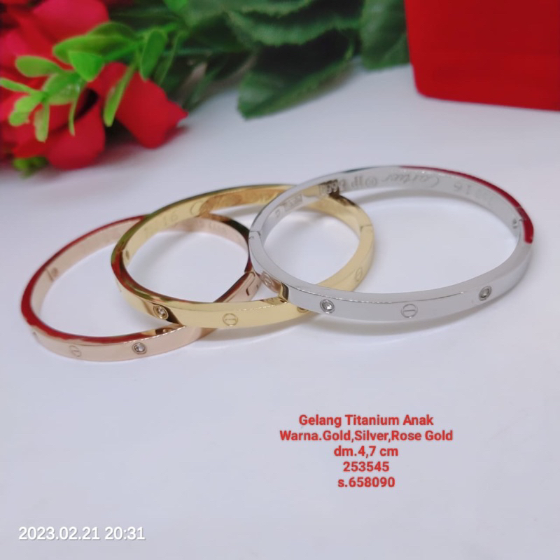 Gelang Tangan Anak Titanium Premium Anti Karat Tidak Mudah Luntur Terlaris Termurah