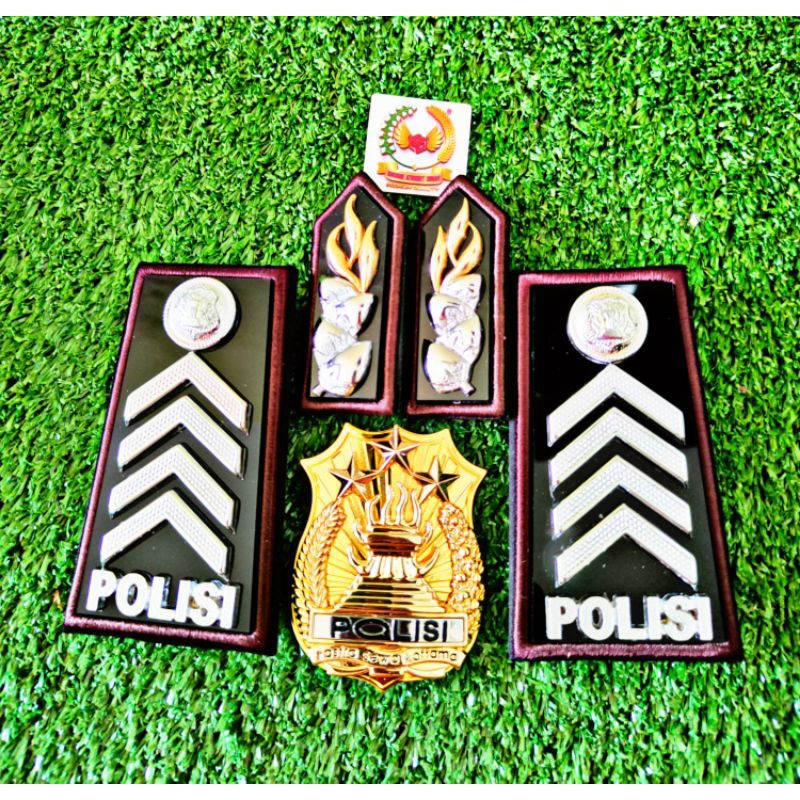 paket hemat atribut polri, pangkat BRIPKA, kewenangan, monogram exclusive mewah murah