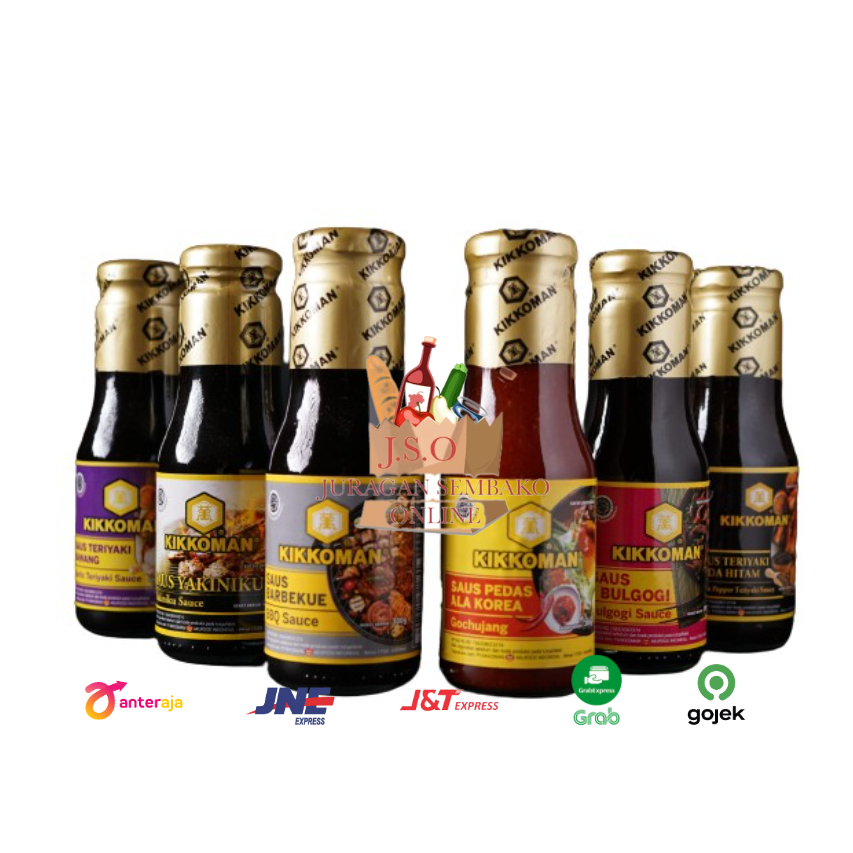 (JSO) SAUS KIKKOMAN 300GR ALL VARIAN / saus kikoman bulgogi / soy sauce / black pepper / hoisin / garlic teriyaki / bbq / gochujang / vinegar / takoyaki / japanese sweet / mirin