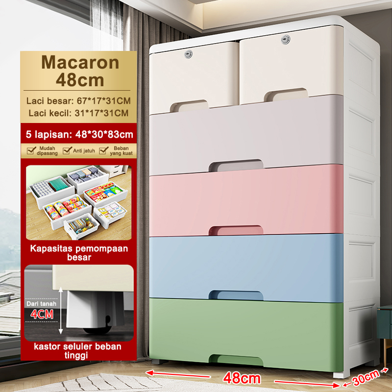 Pocket Dragon Loker Plastik Lemari Plastik Lemari Pakaian Laci Plastik Kabinet Drawer Storage Cabinet [ Garansi lima tahun ](SLCTG)