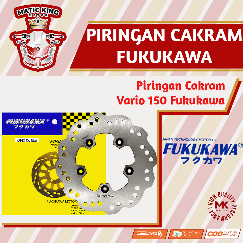 Piringan cakram disc brake Honda Vario 150 New K59 Lubang 5 Fukukawa