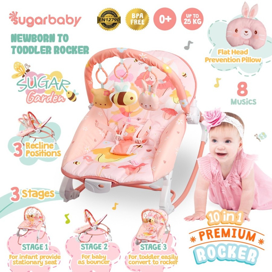 SUGAR BABY PREMIUM ROCKER 10IN1 Premium Rocker/Baby Swing/Baby Bouncer
