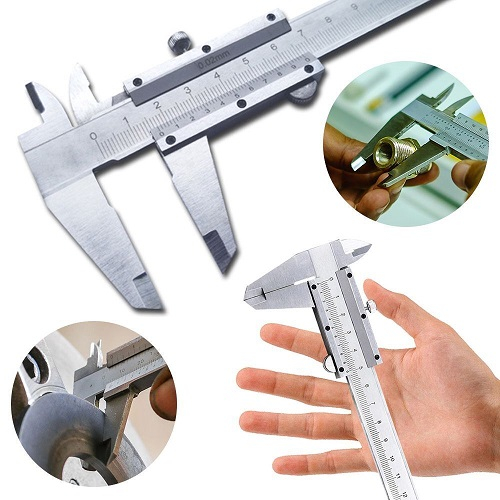 Sigmat Manual 150mm 15cm / Jangka Sorong 0.02mm Vernier Caliper Precision Micrometer Carbon Steel