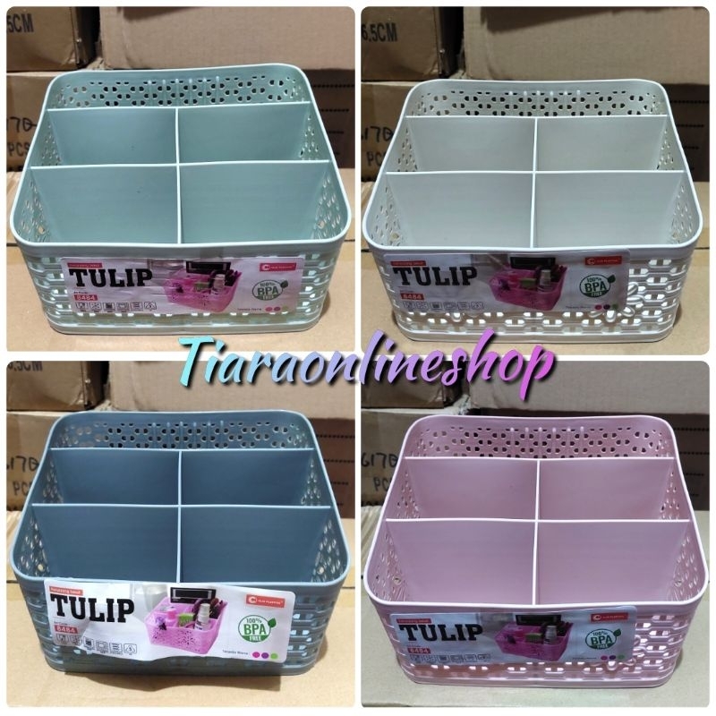 keranjang 5 sekat Tulip clio/Keranjang serbaguna/kranjang mak up/keranjang multifungsi