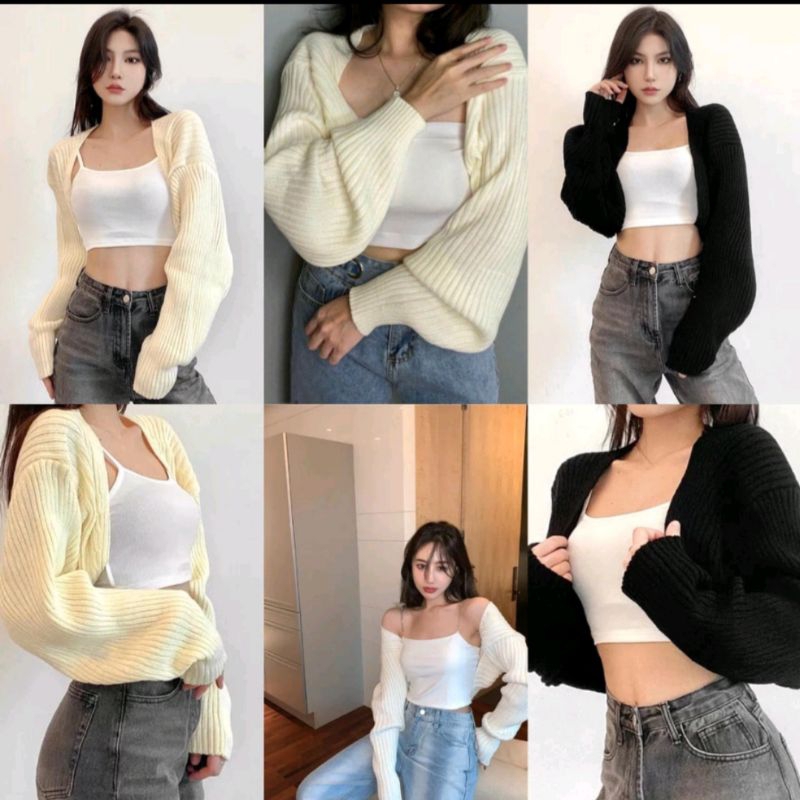 OVERSIZE CROP CARDIGAN RAJUT