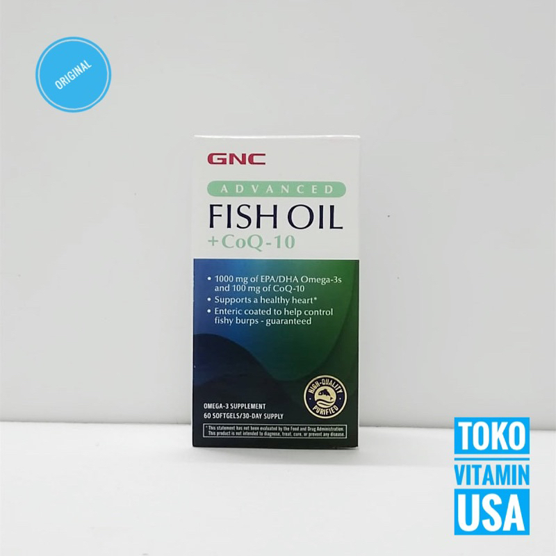 GNC Advanced Fish Oil Plus CoQ 10 isi 60 Softgels GNC Fish Oil CoQ10