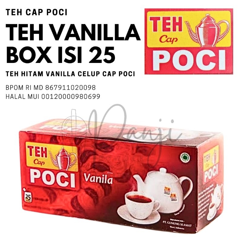 TEH POCI CELUP ISI 25 TEH POCI HITAM CELUP ISI 25 AROMA VANILLA TEH CAP POCI RASA VANILLA TEH CAP POCI CELUP TEH POCI KOTAK AROMA VANILLA