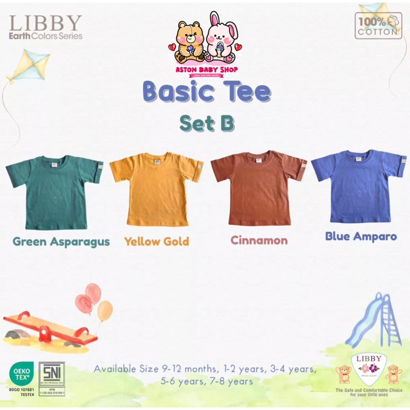 Libby Basic Tee Earth Colour Kaos Polos Anak Kaos Libby T shirt anak