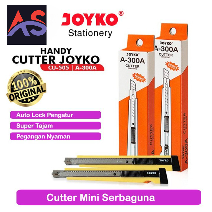 

Cutter Kecil Mini Joyko A300 Kater Pisau Potong Kertas Plastik Kain