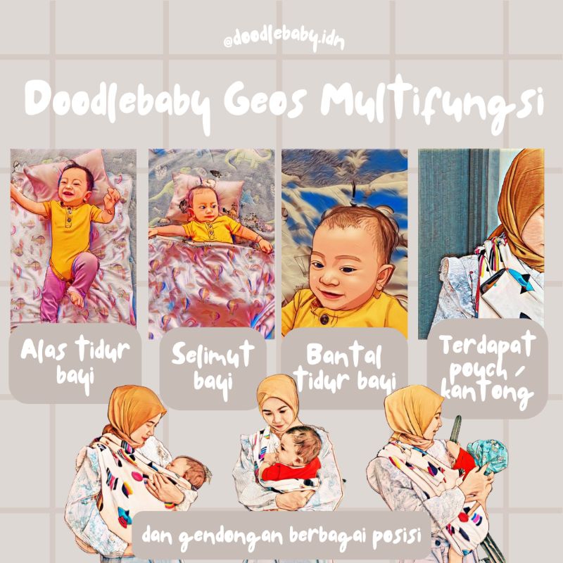 Gendongan Bayi Premium || Geos Baby 2 Layer || Gendongan Bayi Lembut || Gendongan Multifungsi || Baby Gift