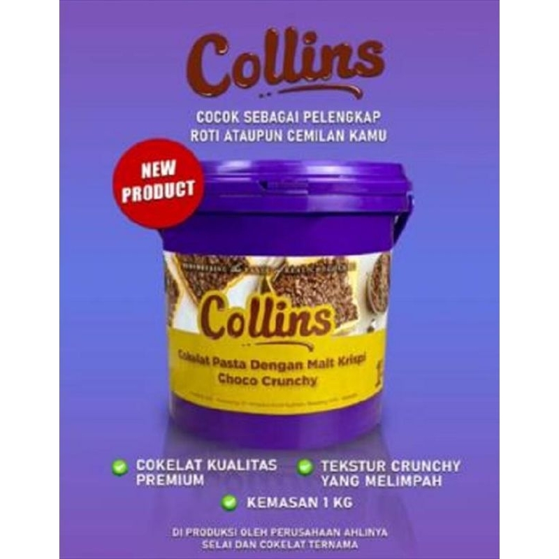 

COLLINS CHOCO CRUNCHY 1 KG PASTA COKLAT CRISPY MALT