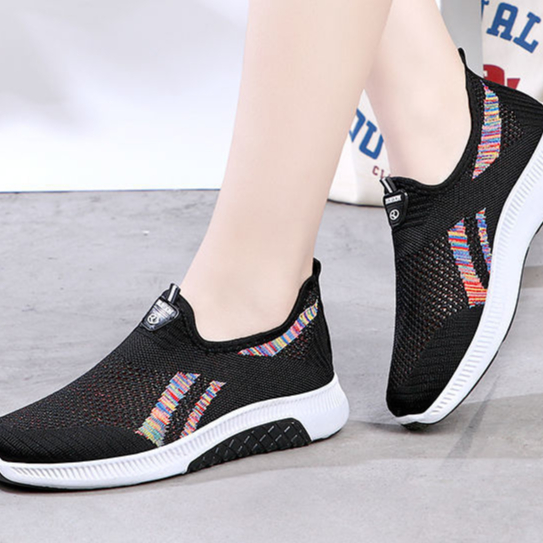 Gobra ♕ SEP034 (Tanpa Kotak) Sepatu Sneakers Wanita Warna Motif Sporty Model Korea Fashion Casual Sport Olahraga Import COD