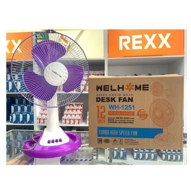 Welhome Kipas Angin 12&quot; 2in1 (Meja+Dinding) / Desk+Wall Fan WH 1251 / 1252