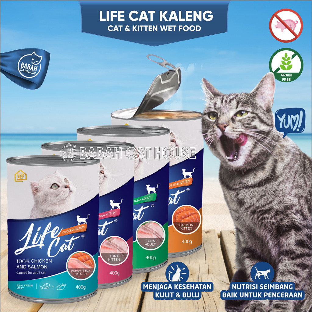 LIFE CAT KALENG 400gr Cat Food KALENG Life Cat Wet food Kucing Makanan Basah Kucing Life Cat