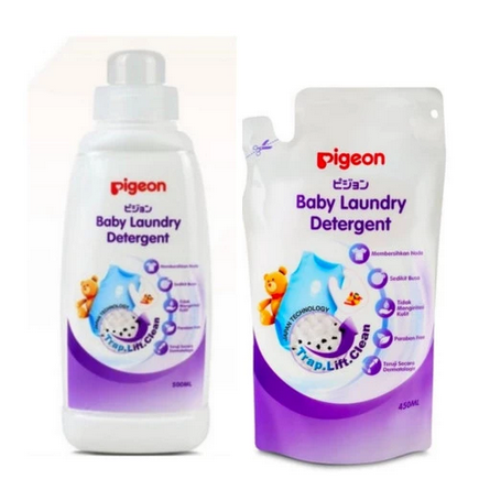 Pigeon Laundry Liquid dan liquid cleanser 450ml - REFILL atau botol deterjen pigeon detergent