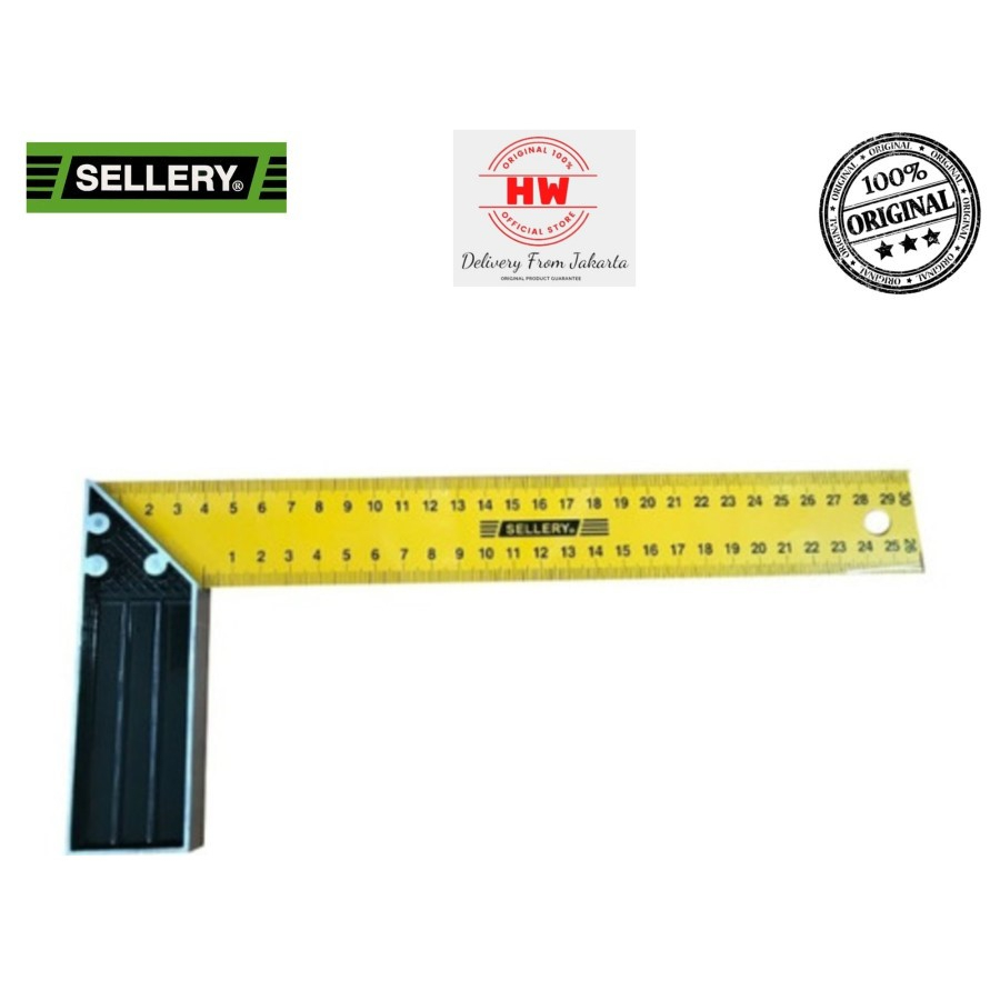 

Penggaris Siku Tukang 12" Try Square 300 mm x 130 mm Sellery 54-811